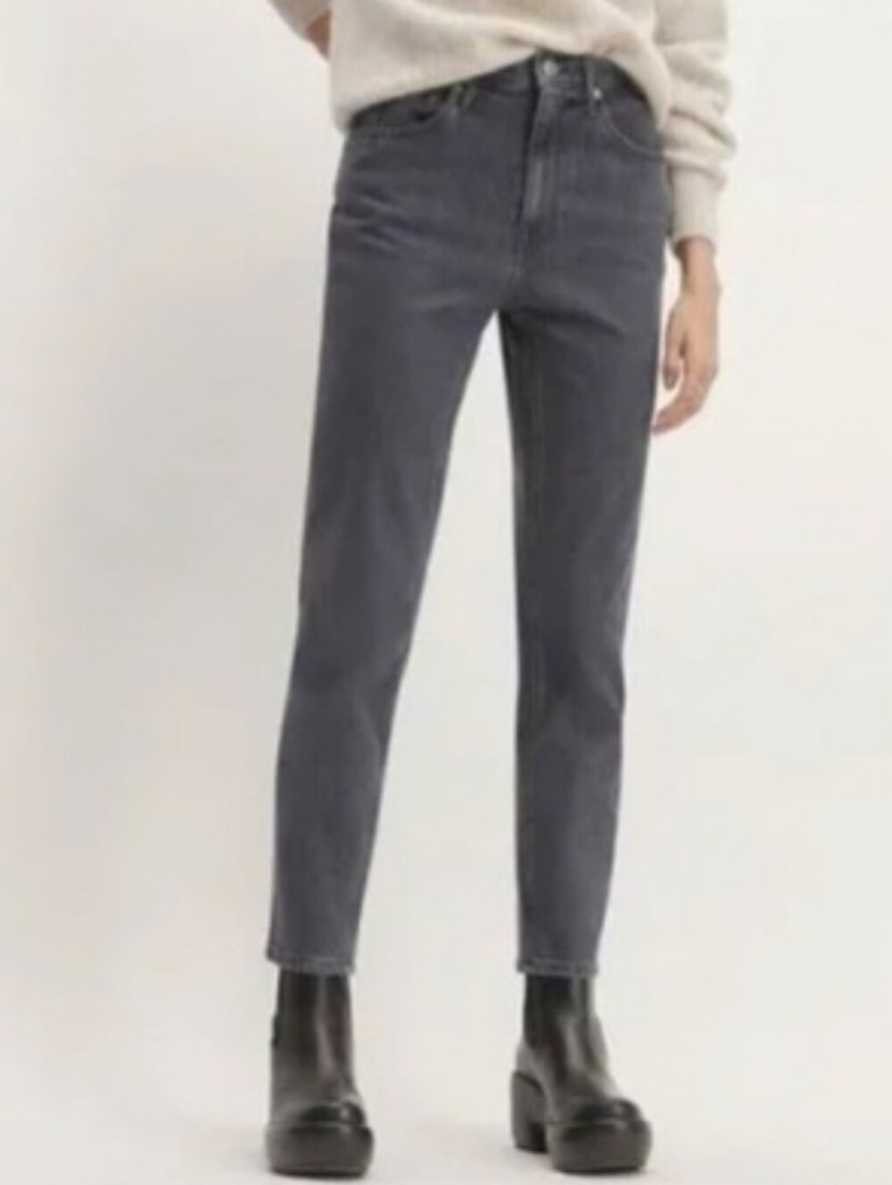 Nwt Everlane The Original Cheeky Jean Charcoal Gray Ankle Straight Jeans